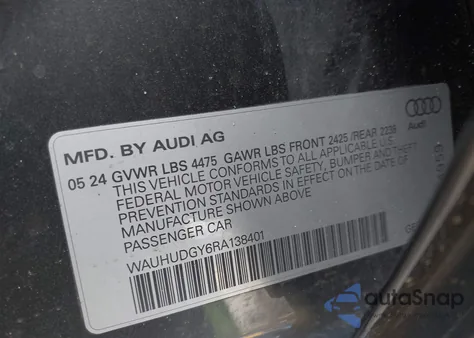 2024 Audi A3 Premium Plus 40 Tfsi Quattro S Tronic from USA, damaged, VIN WAUHUDGY6RA138401
